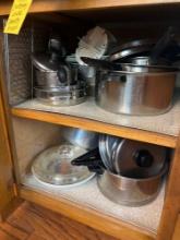 Contents of Lower Cabinets in Kitchen
