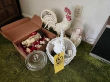 Decor - Rooster, Basket, Glassware, La Palina Cigar Jar