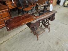 White treadle sewing machine