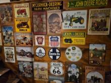 Large lot of tin signs