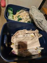 2 totes of Easter decor