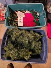 2 totes of holiday decor