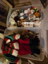 2 totes of holiday decor