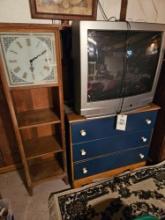 Chest, TV, clock