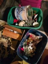 2 totes of holiday decor