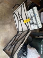Two folding plastic tables