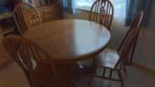 Oak Kitchen Table and chairs 48" round
