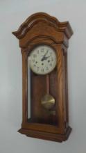 Howard Miller Oak Wall Clock with wind key