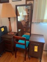 Vanity mirror and lamp
