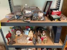 Shelf and contents Inc key chains, figurines, Knick knacks