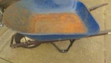 Blue Wheelbarrow Wood handles