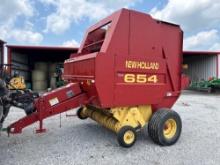 New holland 654 round baler, net wrap, monitor
