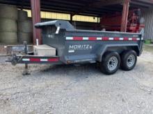 2017 Moritz tandem dump trailer 6 x 10ft 6in, 2ft sides