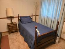 Twin Bed, End Stand, Lamp and Hall Tree