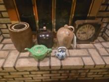 Crock Jugs, Hall Tea Pot, Dynasty Clock