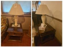 2 Broyhill End Stands and 2 Lamps