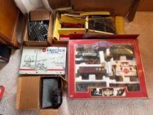 assorted train lot, tracks, controllers