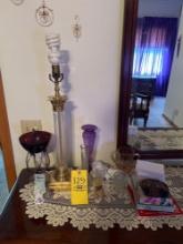 lamp, glassware