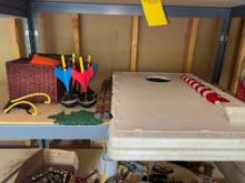 Corn hole boards, lawn darts, slight shot, 2 sets of cornhole bags