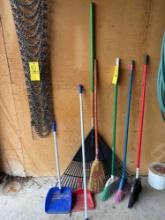Rake, Brooms, straw broom, dust pans