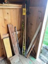 large scrap wood and material lot, fencing, etc.