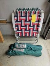 3 Folding Lawn Chairs & 2 Camp Chairs