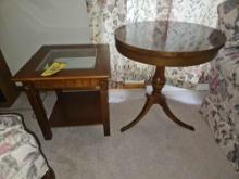 Glass Top Stand & Drum Table