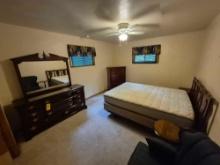 4 Pc. Solid Mahogany Bedroom Set - Queen Bed, Chest of Drawers, Dresser, & Stand