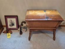 Wooden Stand & Small Decor Assortment