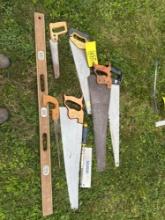 hand saws and level