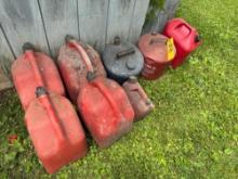 assorted gas cans
