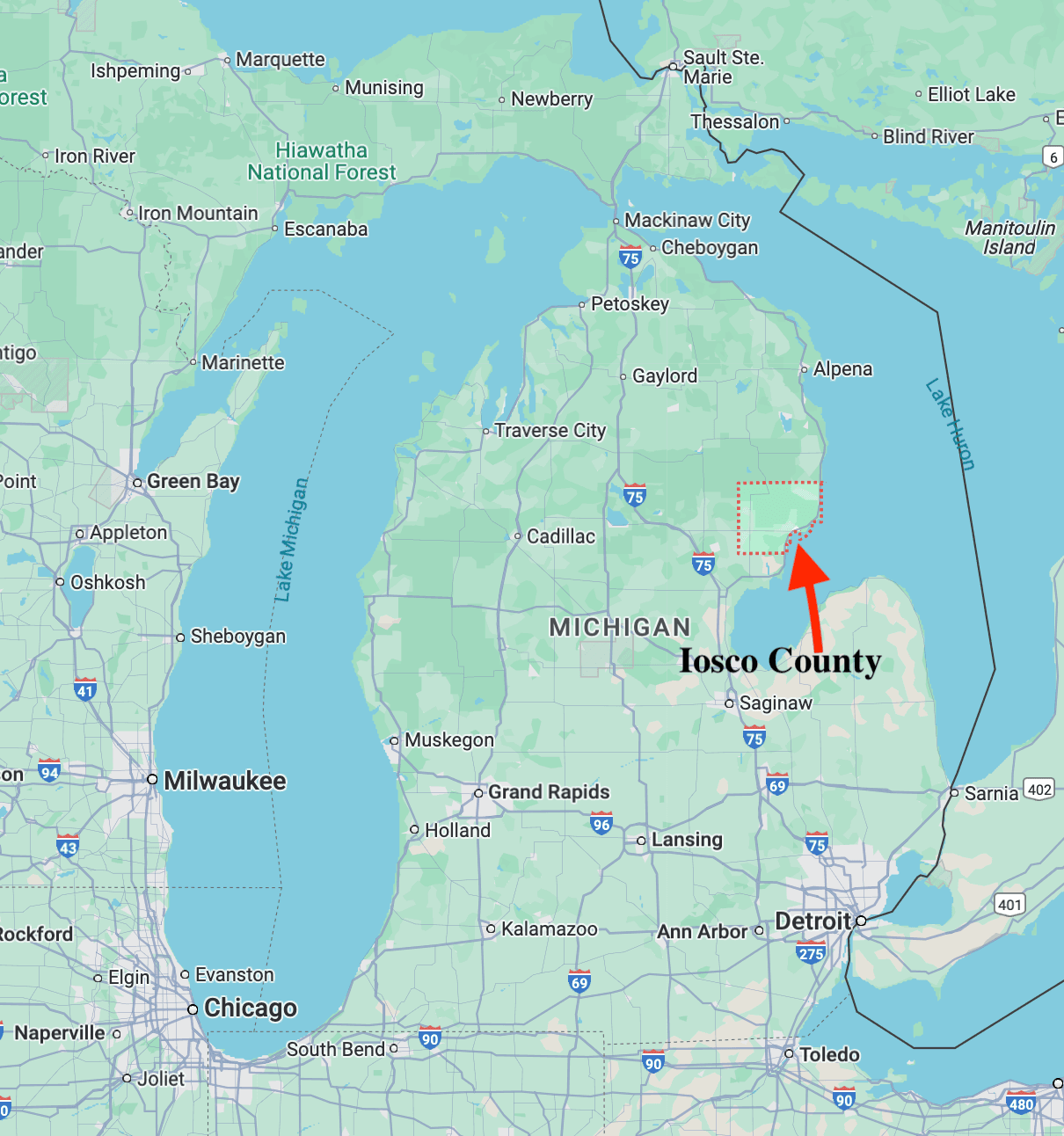 Over Half-An-Acre Homesite in Iosco County, Michigan!