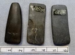 Three Undrilled Pendants/Gorgets - 3 1/2 / 3 3/4