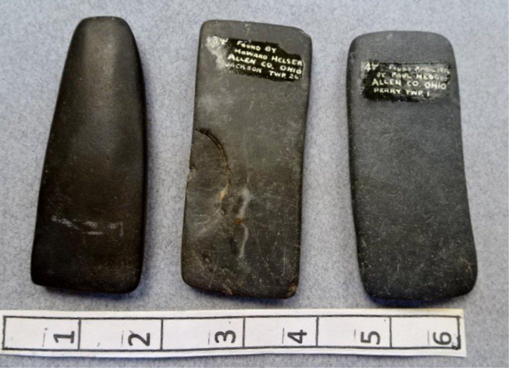 Three Undrilled Pendants/Gorgets - 3 1/2 / 3 3/4