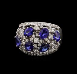 14KT White Gold 2.34 ctw Sapphire and Diamond Ring