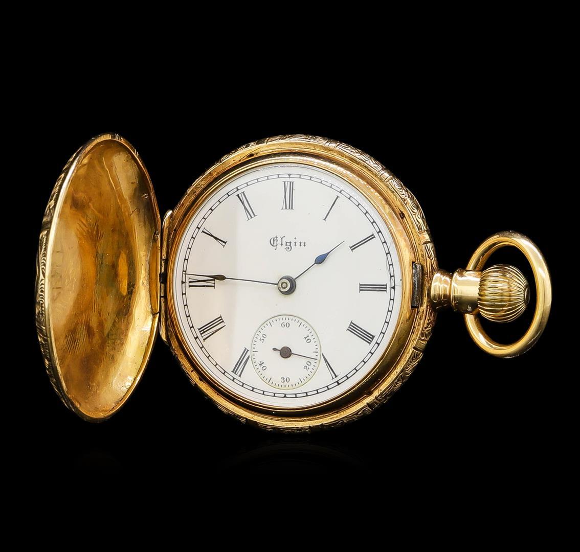 Elgin 14KT Yellow Gold Full Hunter Antique Pocket Watch