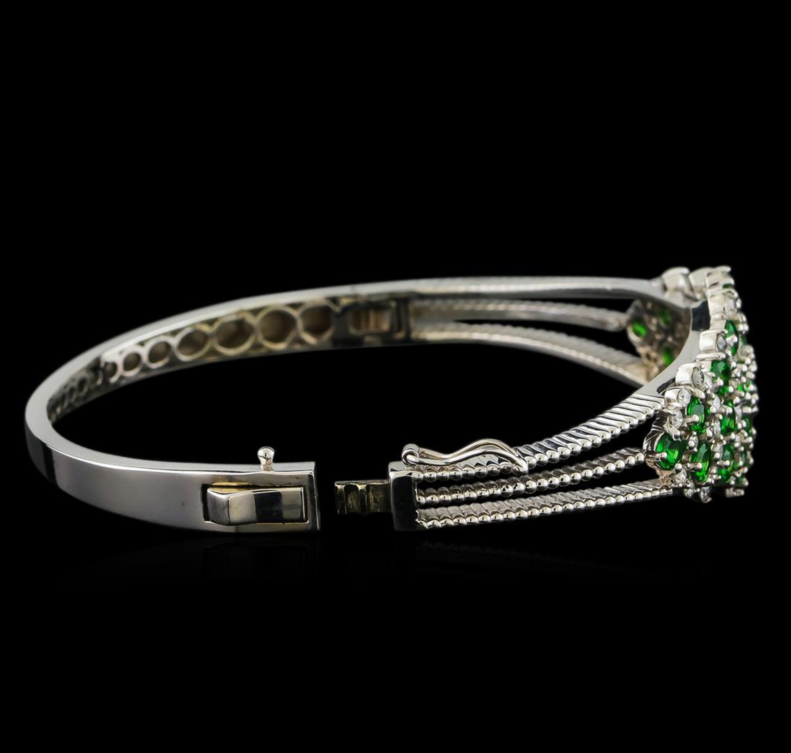 3.68 ctw Tsavorite and Diamond Bracelet - 14KT White Gold