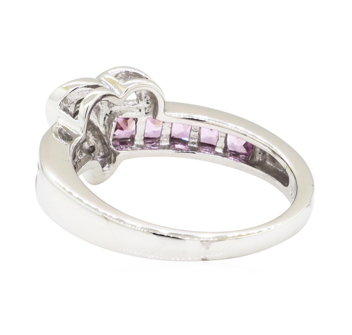 0.50 ctw Pink Sapphire and Diamond Ring - 10KT White Gold