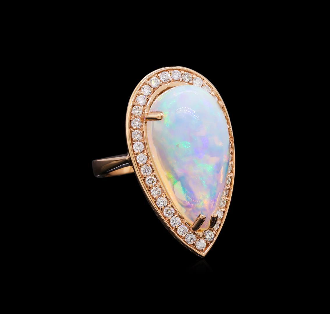 9.35 ctw Opal and Diamond Ring - 14KT Rose Gold