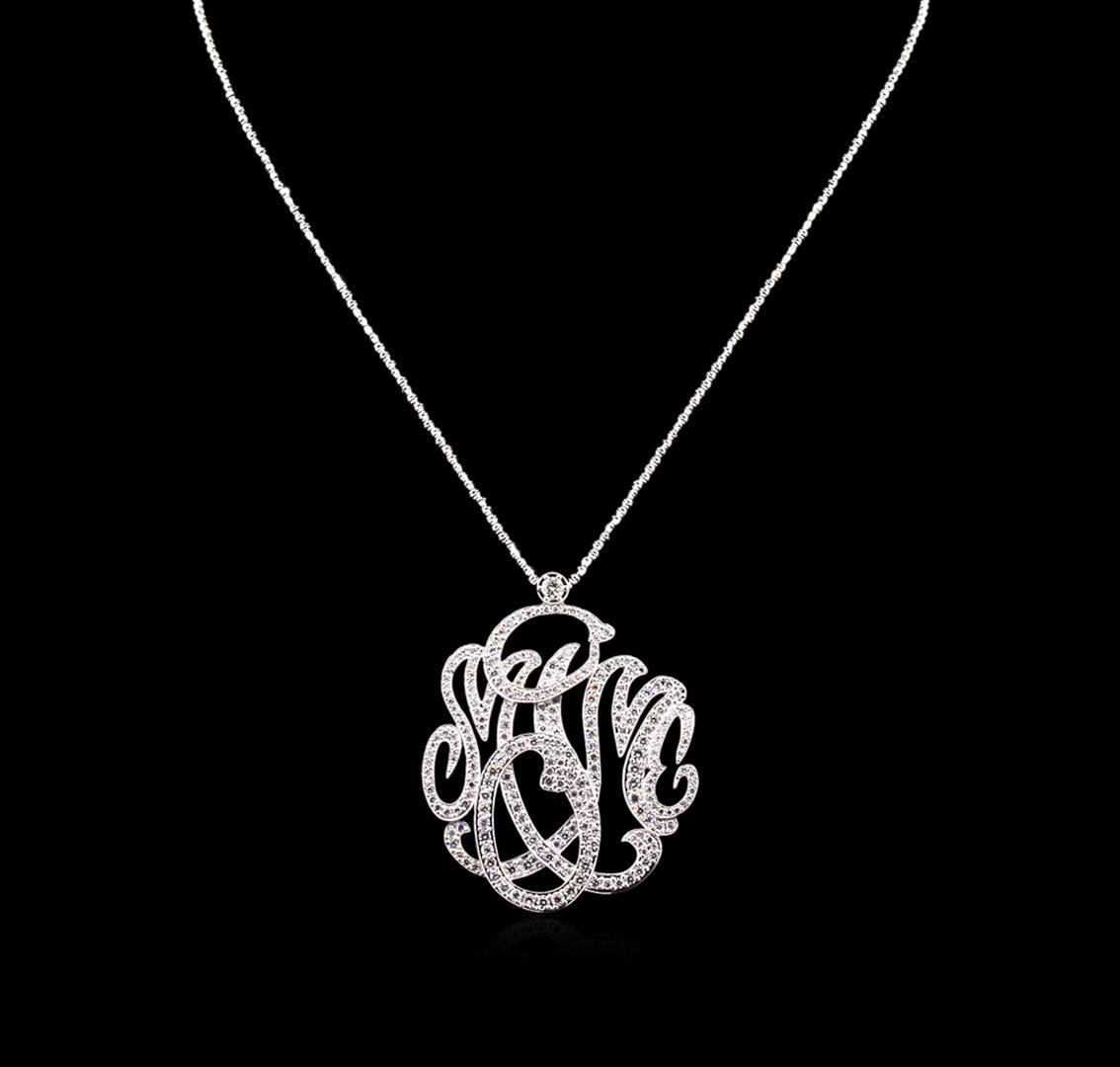5.25 ctw Diamond Pendant With Chain - 14KT White Gold