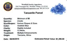13.44 ctw Round Mixed Tanzanite Parcel