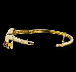 0.28 ctw Ruby and Diamond Bracelet - 18KT Yellow Gold