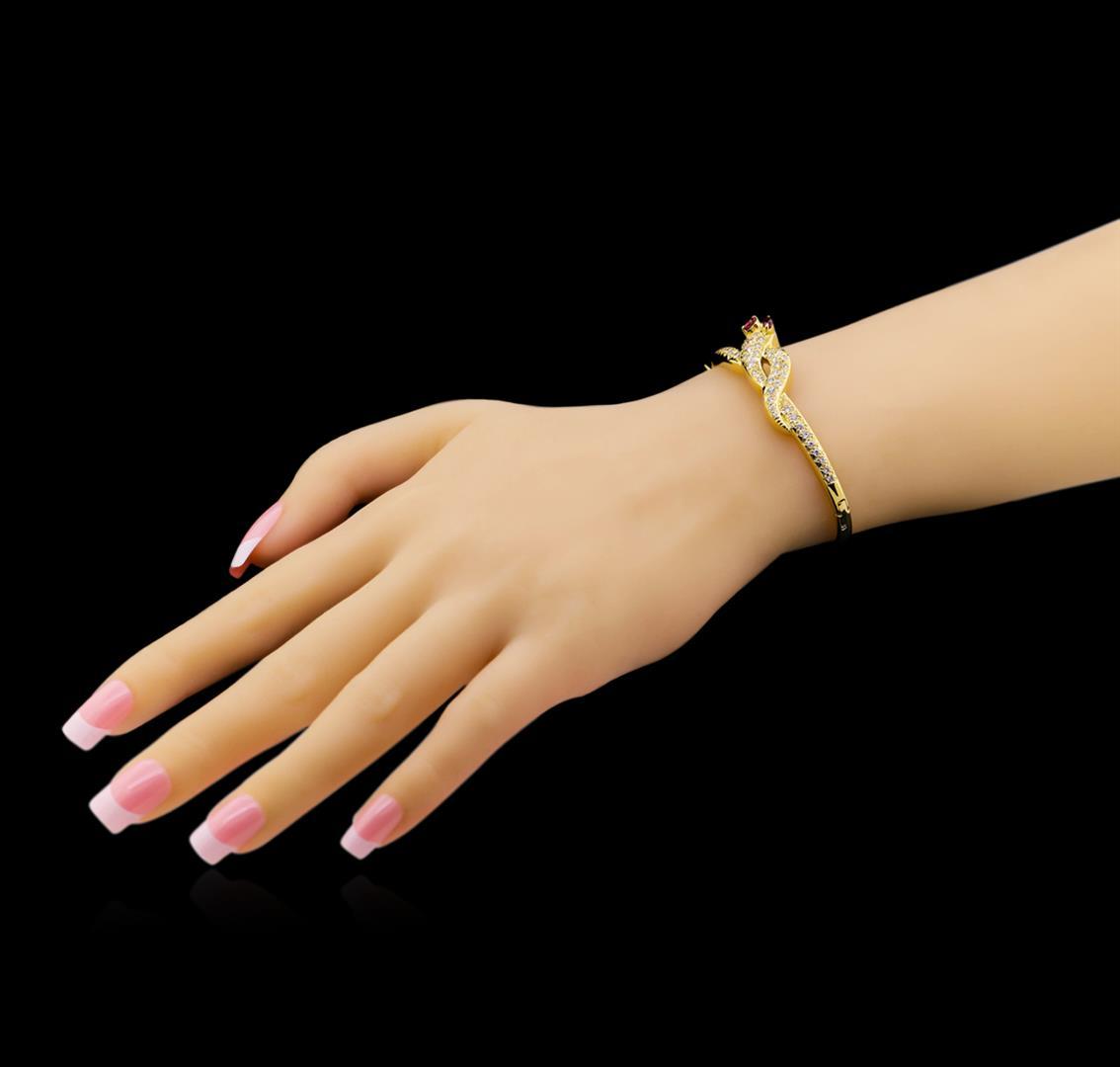 0.28 ctw Ruby and Diamond Bracelet - 18KT Yellow Gold
