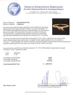 0.28 ctw Ruby and Diamond Bracelet - 18KT Yellow Gold