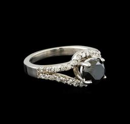 1.94 ctw Black Diamond Ring - 14KT White Gold