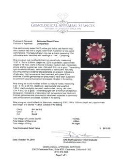 16.70 ctw Ruby and Diamond Ring - 14KT Yellow Gold