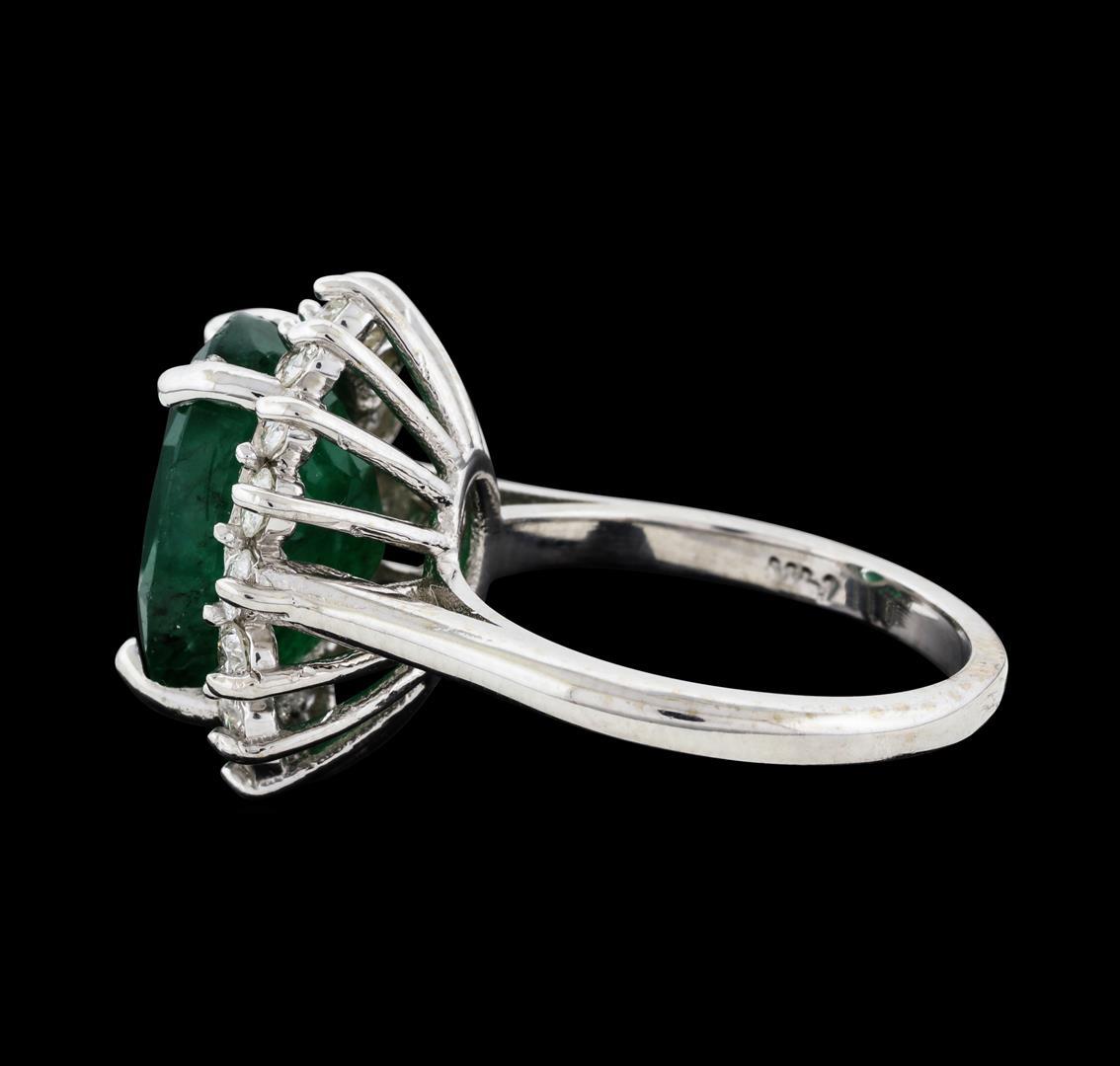 6.51 ctw Emerald and Diamond Ring - 14KT White Gold