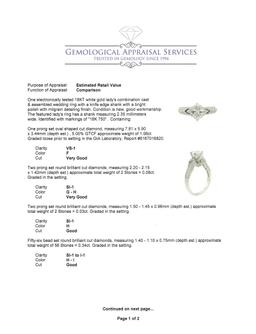 GIA Cert 1.51 ctw Diamond Ring - 18KT White Gold