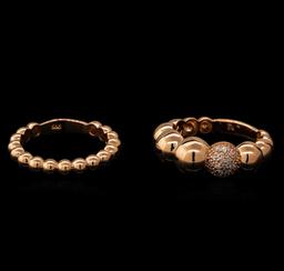 0.16 ctw Diamond Ring Set - 14KT Rose Gold