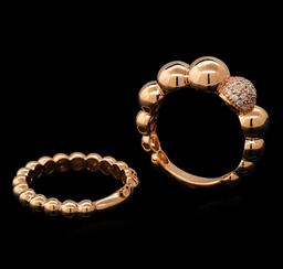 0.16 ctw Diamond Ring Set - 14KT Rose Gold
